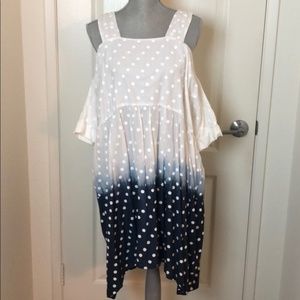 ASOS off the shoulder midi dress tie dye polka dot